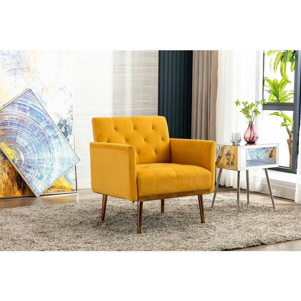 White PU Leisure Single Sofa Accent Chair with Rose Golden Metal Feet
