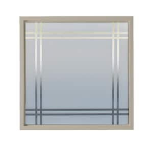 35.5 in. x 35.5 in. Prairie Silkscreened Decorative Glass Driftwood Vinyl New Construction Frame Window