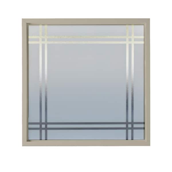 Hy-Lite 35.5 in. x 35.5 in. Prairie Silkscreened Decorative Glass Driftwood Vinyl Replacement Frame Window