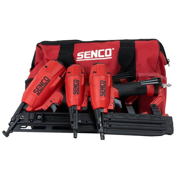 Senco FinishPro 15-Gauge Finish Nailer, 18-Gauge Brad Nailer and 18-Gauge Stapler 3-Tool Kit with Bag