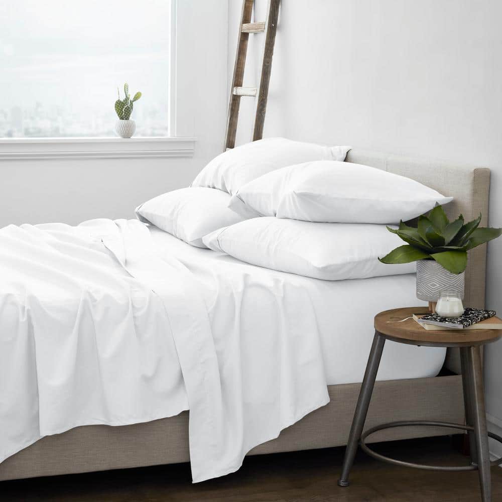 Ultra Soft White Full 6-Piece Microfiber Bed Sheet Set