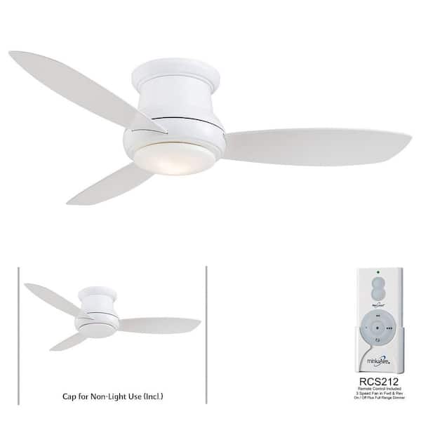 Concept II 44in. Indoor White Ceiling Fan with Integrated LED Light and Remote Control