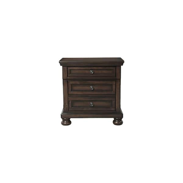 Picket House Furnishings Kingsley 3-Drawer Nightstand w/ USB in Walnut