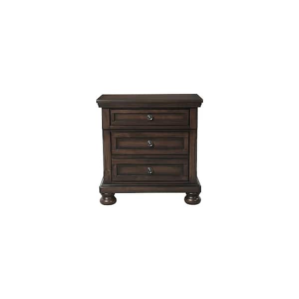 Picket House Furnishings Kingsley 3Drawer Nightstand w/ USB in Walnut