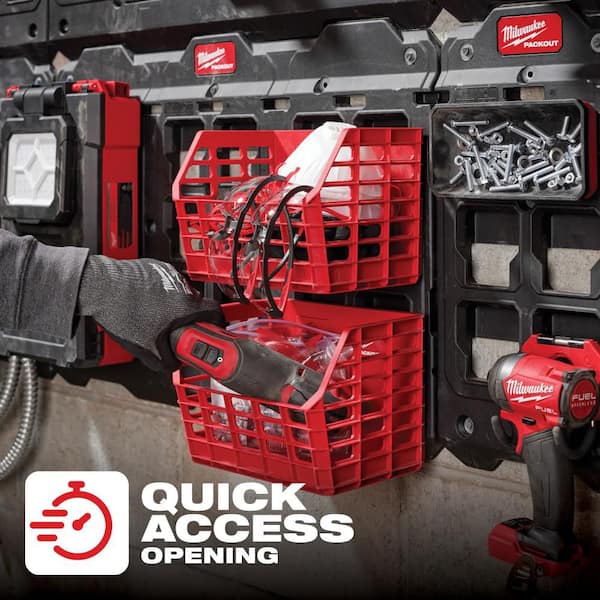 Milwaukee PACKOUT Compact Wall Basket Tool Holder 48-22-8342 - The