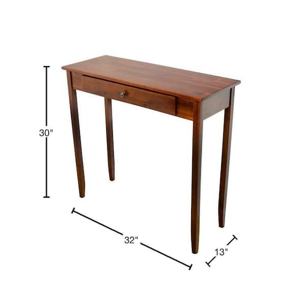32 in. Mahogany Standard Rectangle Wood Console Table with Drawers