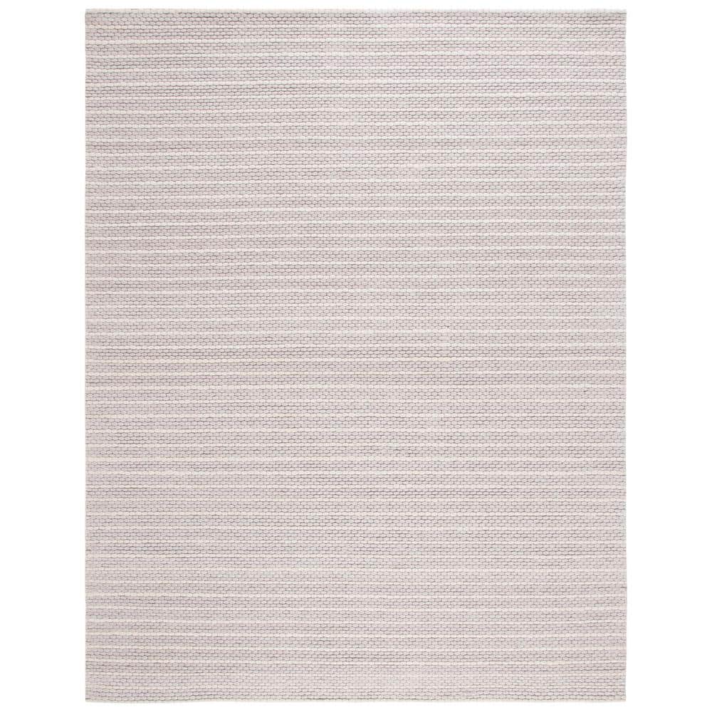 Ivory and Beige Flat Woven Wool Area Rug, 8' x 10'