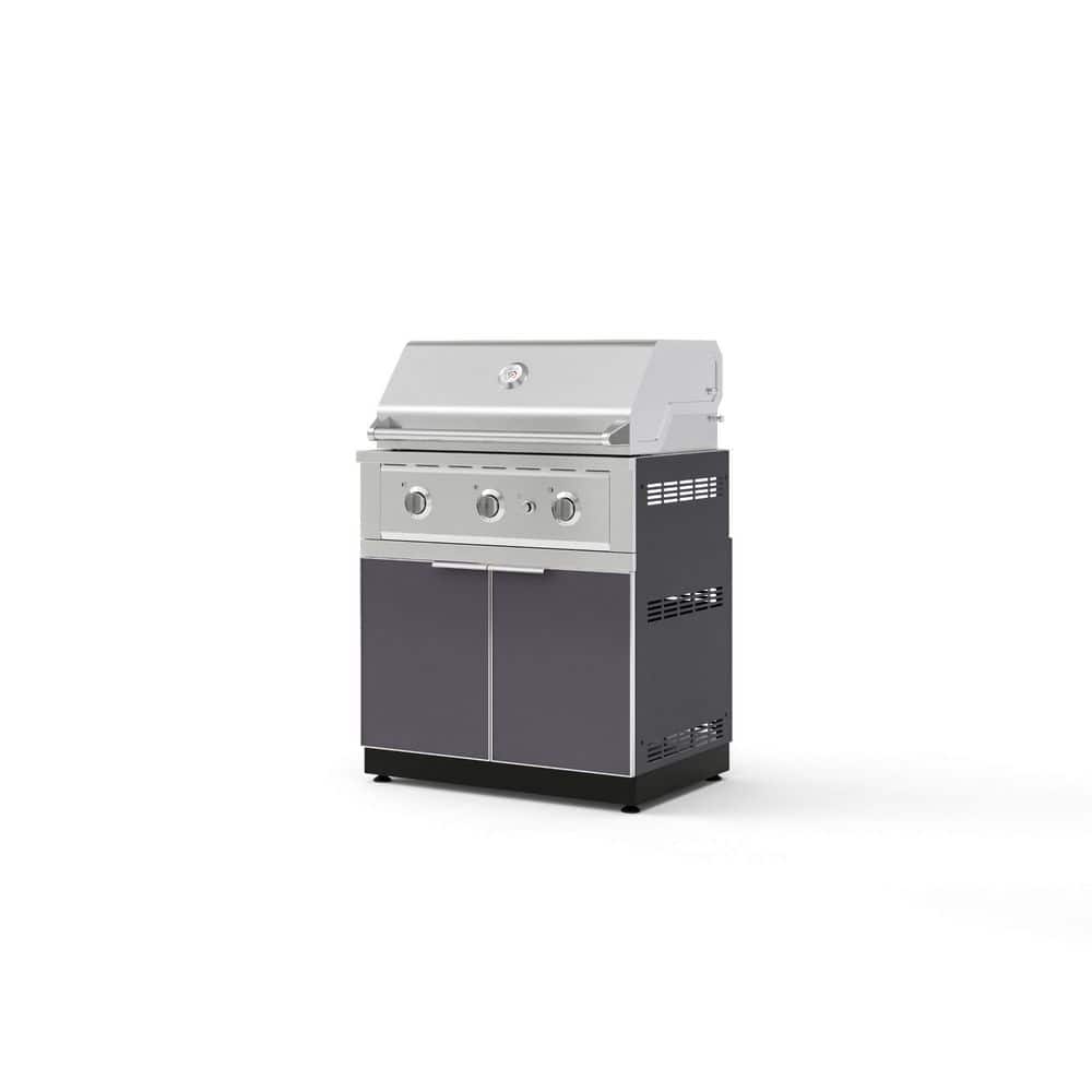 Outdoor Kitchen 2-Piece 3-Burners Natural Gas Grill Island in Gray w/33 in. Performance Grill and Grill Cabinet price history on PriceWatchPro