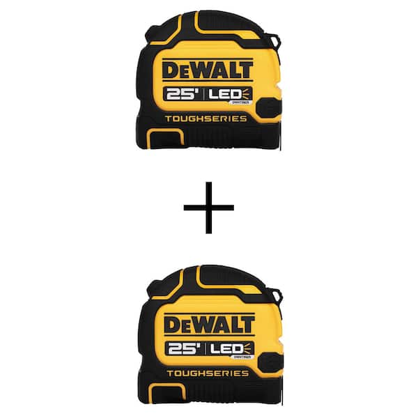 DEWALT 25 ft. Tape Measure with LED Light (2-Pack)