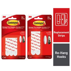 White Adhesive Strips Refills for 3 lbs. Medium (9 Strips) and 5 lbs. Large (6 Strips)