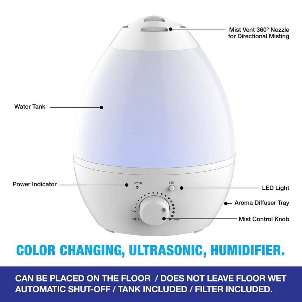 Ultrasonic Color-Changing Humidifier with Aroma Diffuser