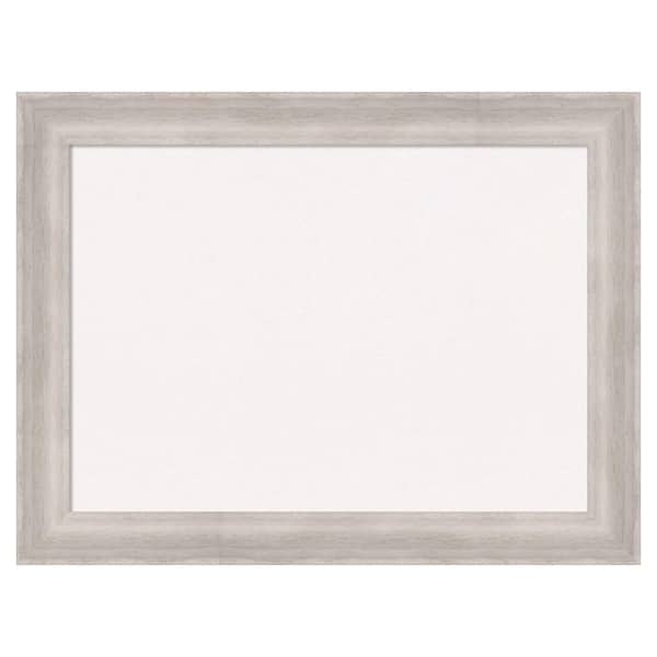 Amanti Art Beach Wood White Corkboard 32 in. x 25 in. Bulletin Board Memo Board