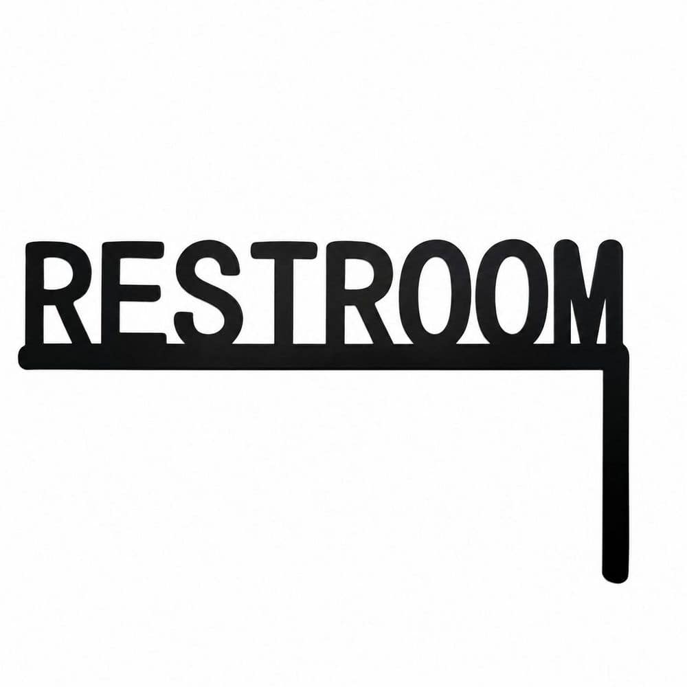 1 Pack Metal Black Finish Restroom Door Topper Sign Right Side for Home Bathroom Easy Install Foam Adhesive price history on PriceWatchPro