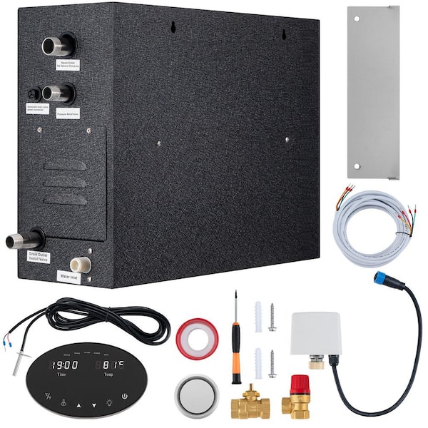15000-Watt Shower Steam Generator, Segmented Heating, Temperature Control, 24h Timer, Automatic Drainage