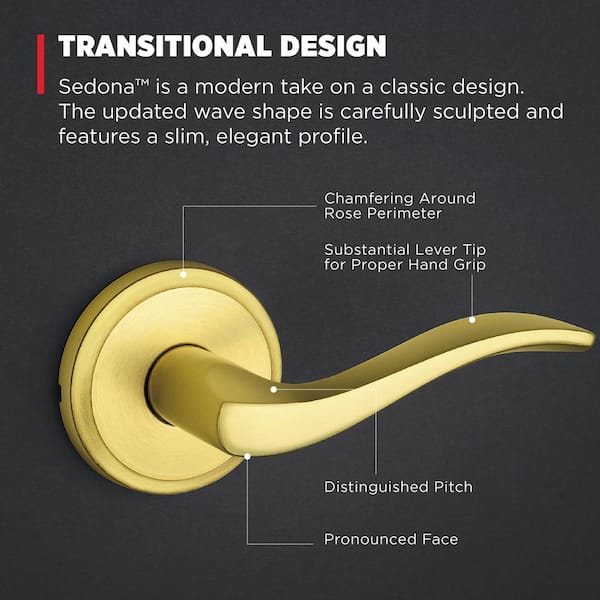 Kwikset Sedona Satin Brass Hall/Closet Door Handle 720SEL 4 CP