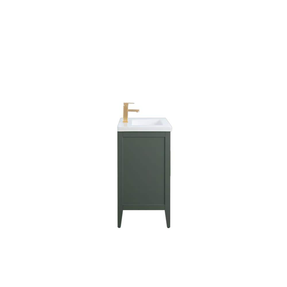 30" Vintage Green Single Sink Bathroom Vanity with Ceramic Top