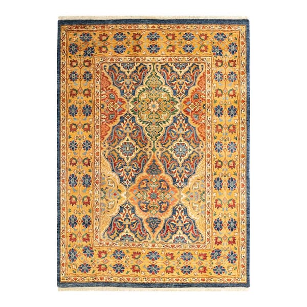 Solo Rugs Mogul One-of-a-Kind Traditional Blue 4 ft. 3 in. x 5 ft. 10 in. Oriental Area Rug