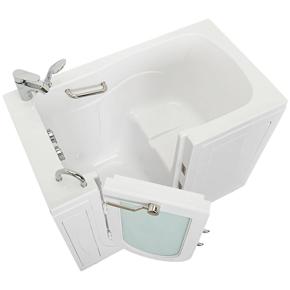 Ella Capri 52 in. Acrylic WalkIn Soaking Bathtub in White with Left