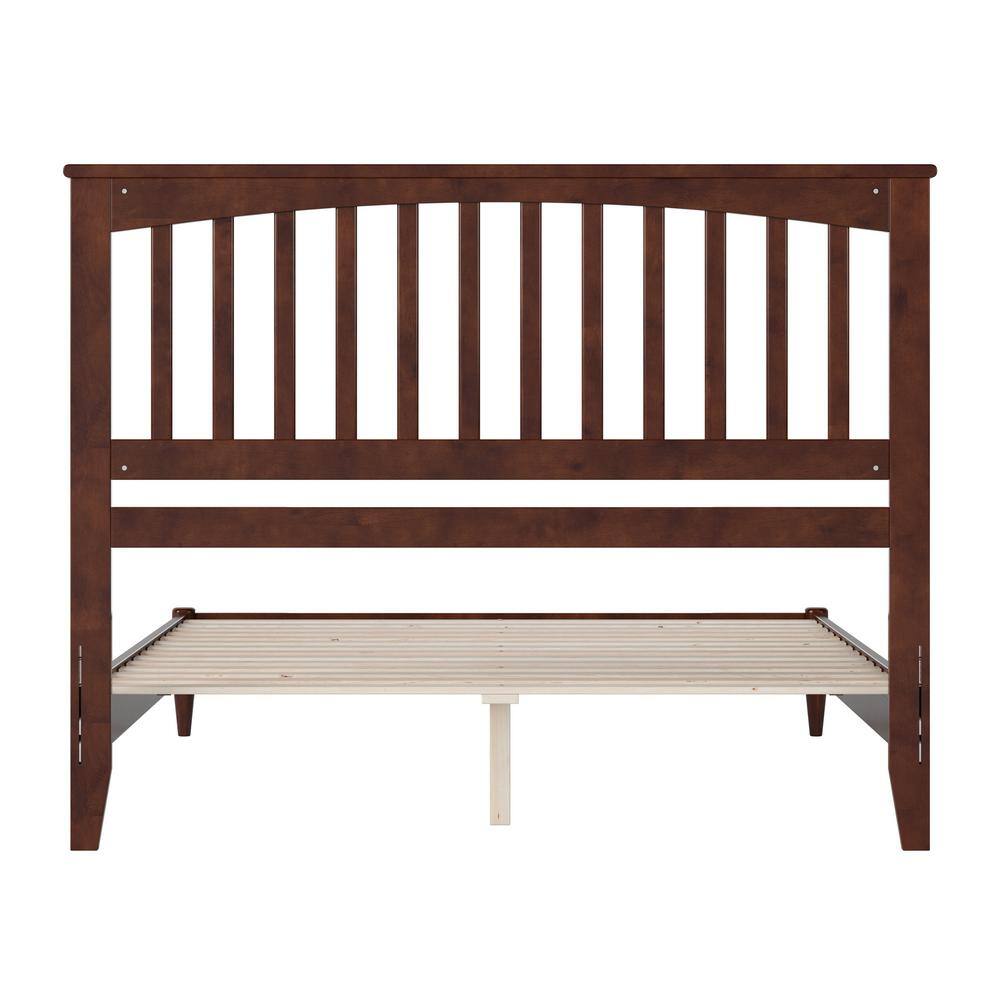 Becket Queen Walnut Wood Low Profile Platform Bed with Slats