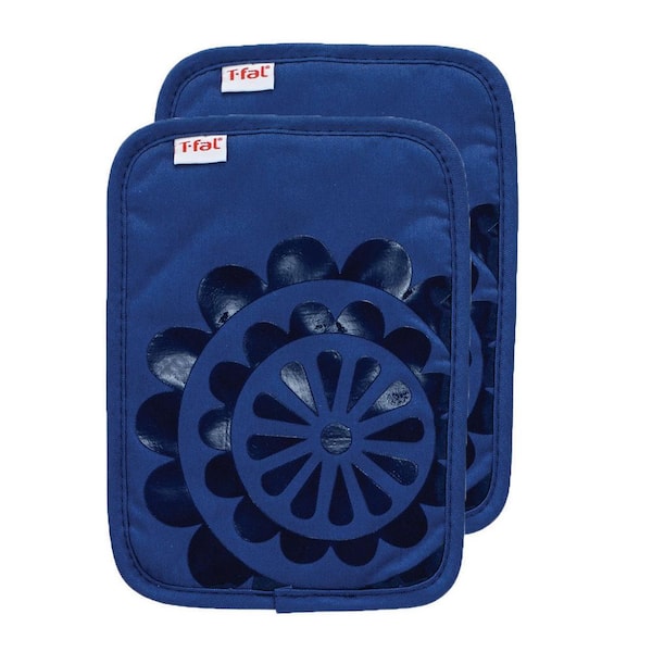T-fal Blue Medallion Cotton Silicone Pot Holder (2-Pack)