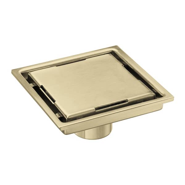 6" AISI 304 Stainless Steel Shower Drain with 2-in-1 Tile Insert Panel with Adjustable feet, Floor Drain in Bathroom