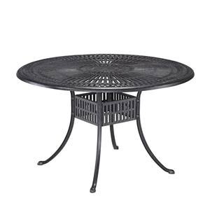 Grenada Charcoal Gray 5-Piece Cast Aluminum 42 in. Round Outdoor Dining Set with Umbrella