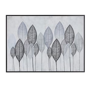 1- Panel Leaf Framed Wall Art with Black Frame 48 in. x 66 in.