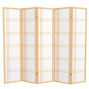 6 ft. Natural 5-Panel Room Divider