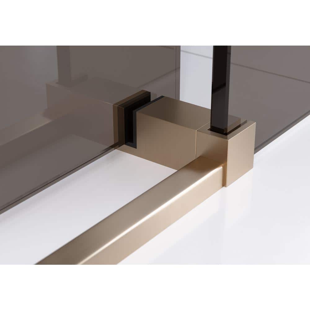 Equinox 60" Frameless Brushed Bronze Sliding Shower Door