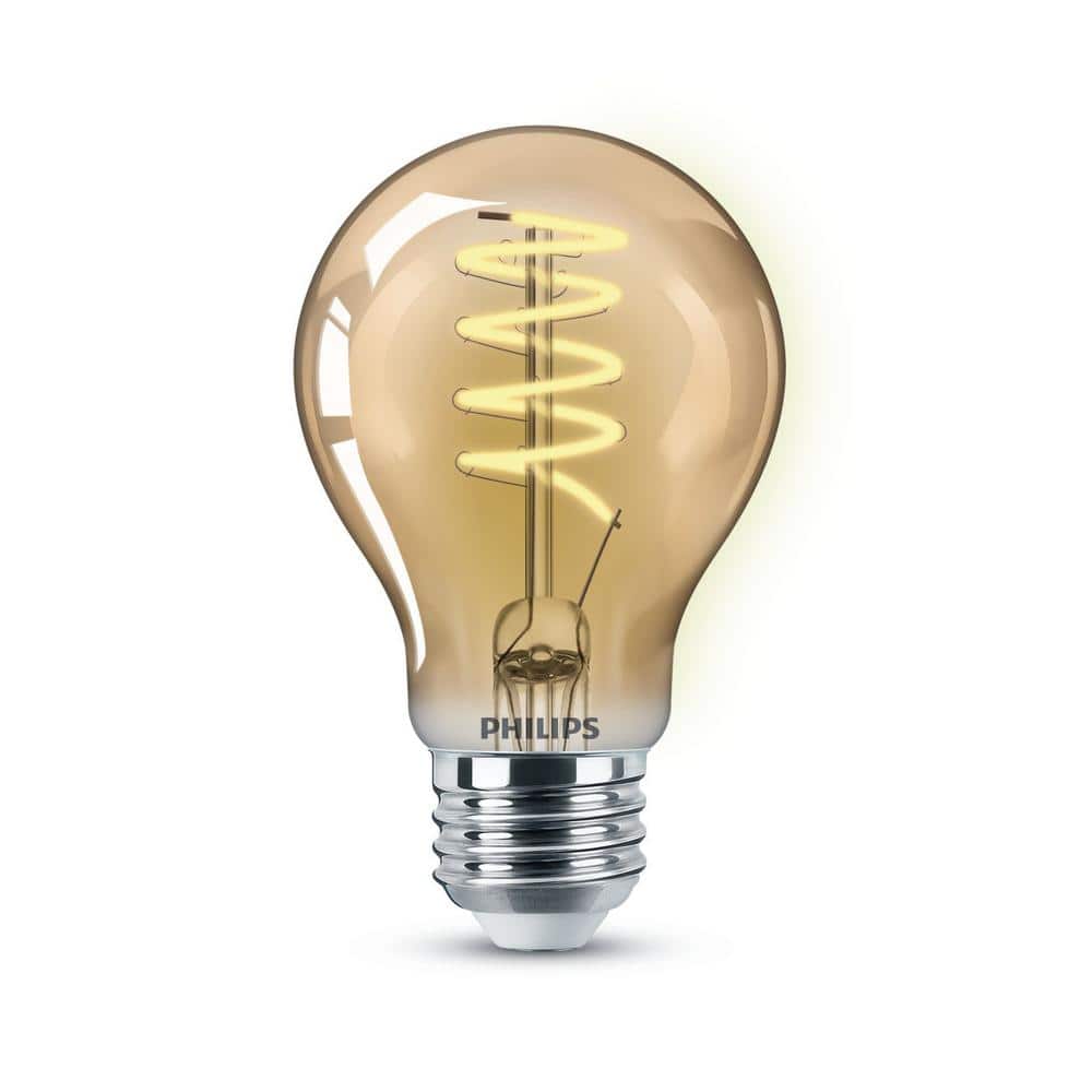 Amber Glass Dimmable Vintage LED A19 Light Bulb