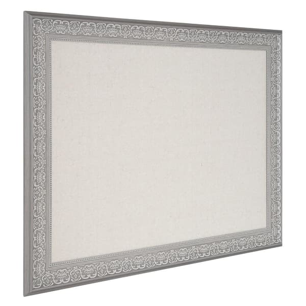 Kate and Laurel Alysia Gray Fabric Pinboard Memo Board