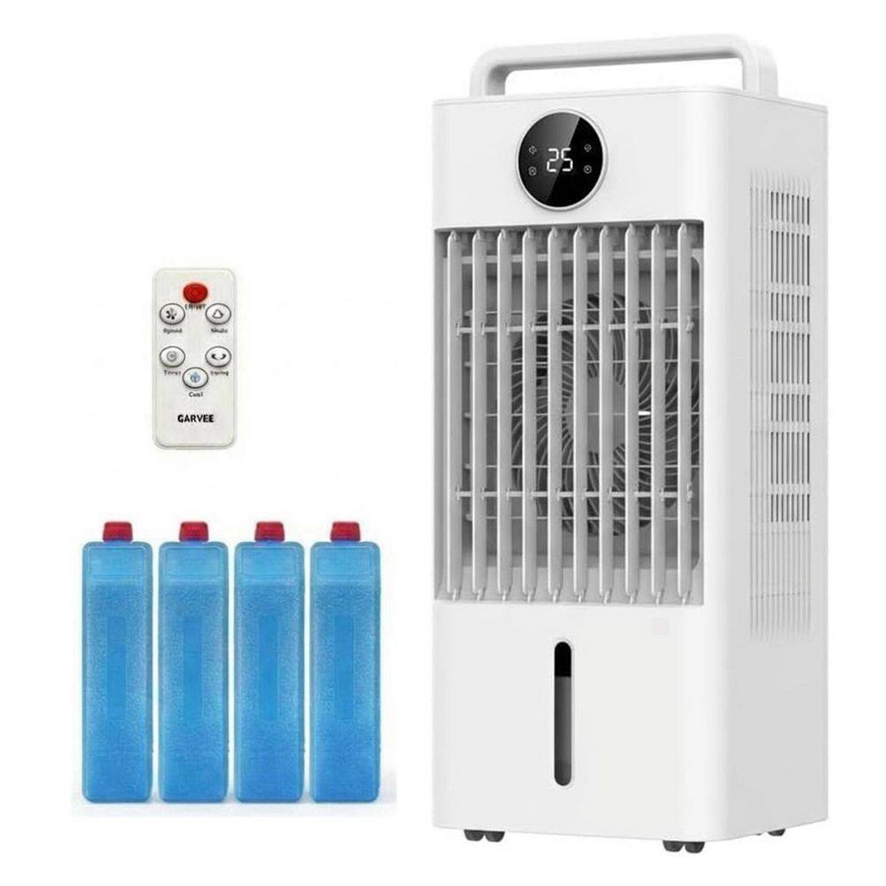 6-Speed Floor Fan in White, Portable Evaporative Air Cooler with Remote & 4 Ice Packs, Cools up to 160 sq. ft. price history on PriceWatchPro