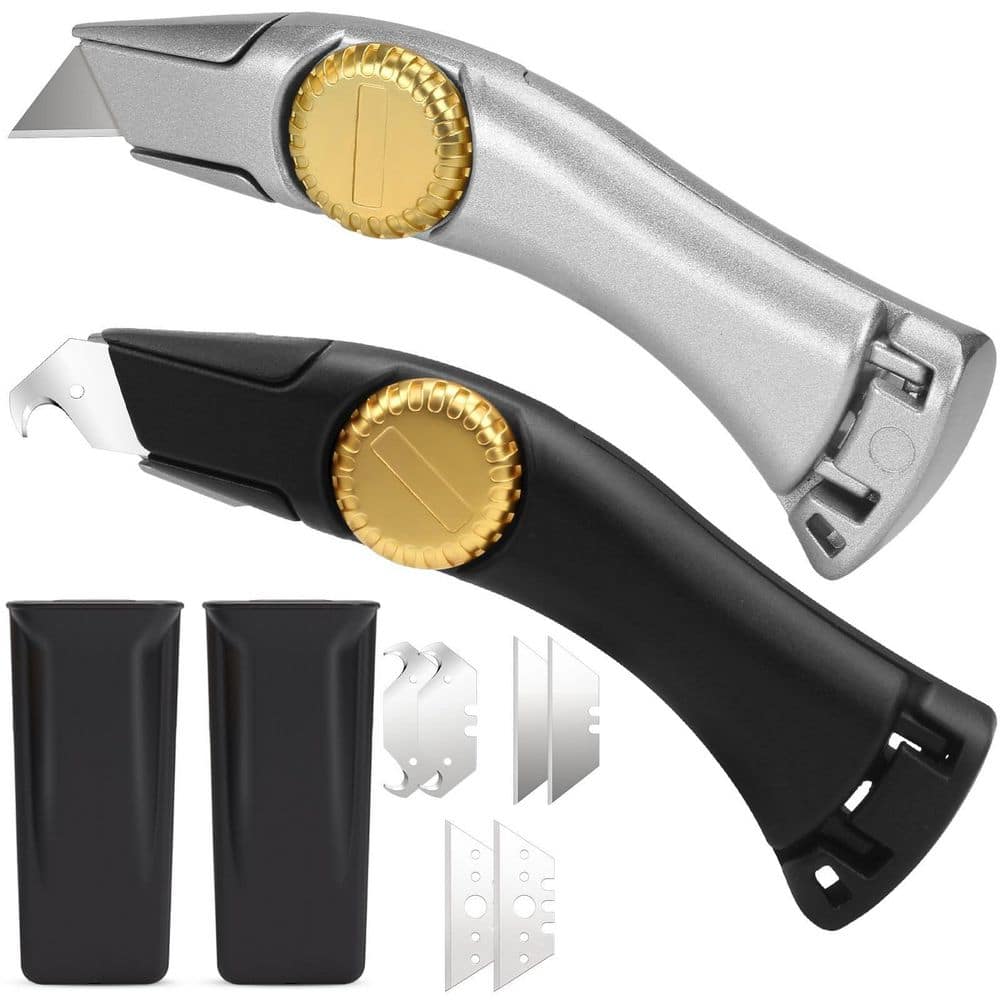 2-Pack Silver and Black Fixed Blade Roofing Knife with Portable Storage Sheath and Blades, Utility Knife, Roofing Tools price history on PriceWatchPro