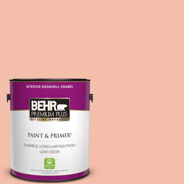 BEHR PREMIUM PLUS 1 gal. Home Decorators Collection #HDC-CT-14A Sunkissed Apricot Eggshell Enamel Low Odor Interior Paint & Primer