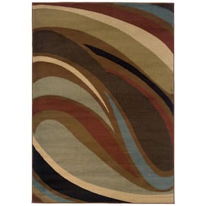Hickory Brown/Brown 4 ft. x 6 ft. Abstract Area Rug