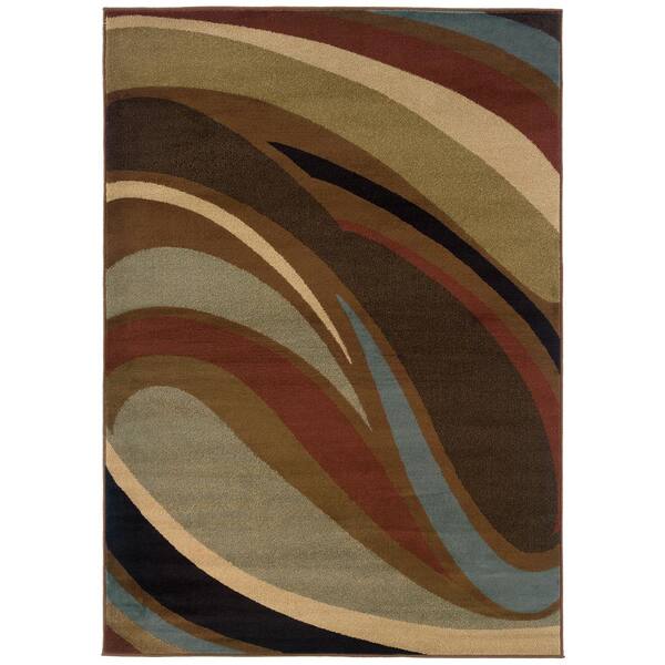 Hickory Brown/Brown 4 ft. x 6 ft. Abstract Area Rug 017466 The Home Depot