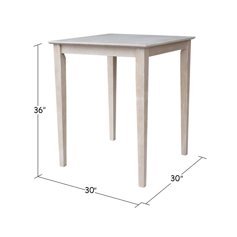 Washed Gray Taupe Solid Wood 5-Piece Counter Height Dining Set