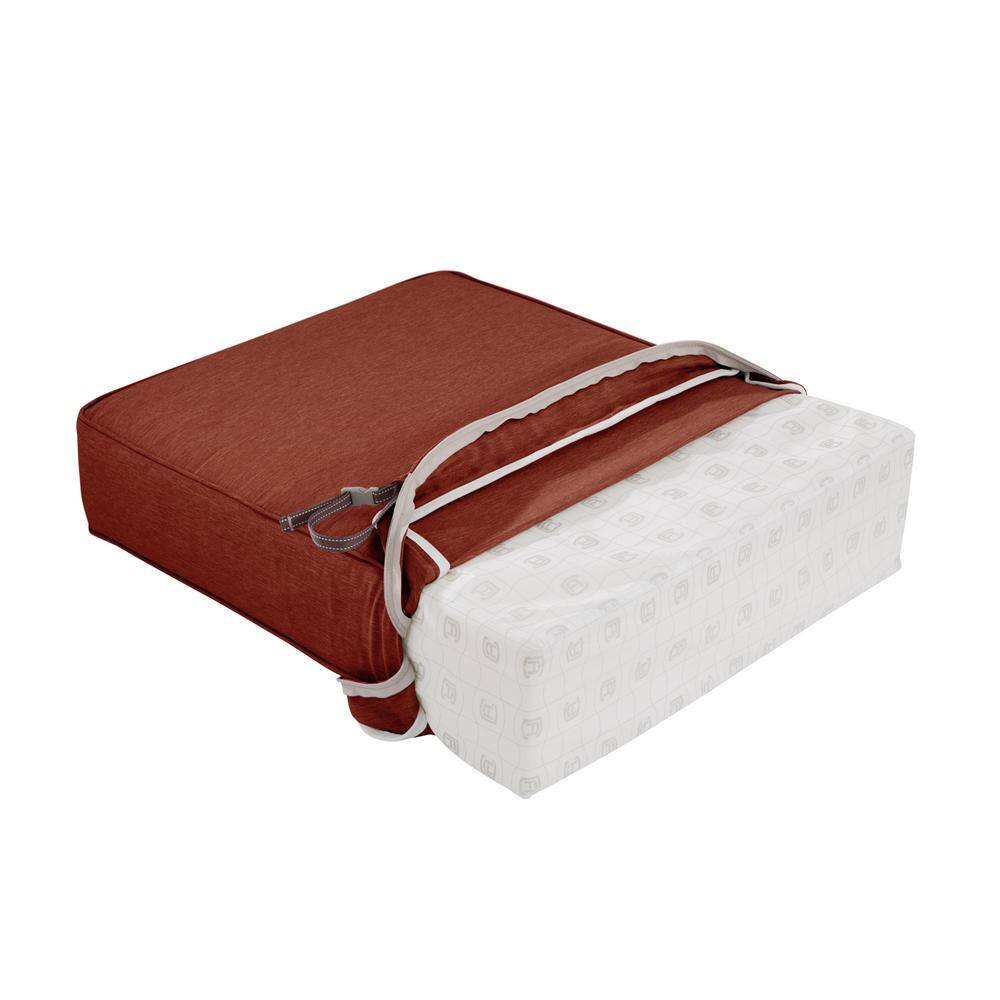 Heather Henna Red Water-Resistant Patio Chair Cushion