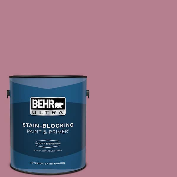 BEHR ULTRA 1 gal. #100D-4 Degas Pink Extra Durable Satin Enamel Interior Paint & Primer