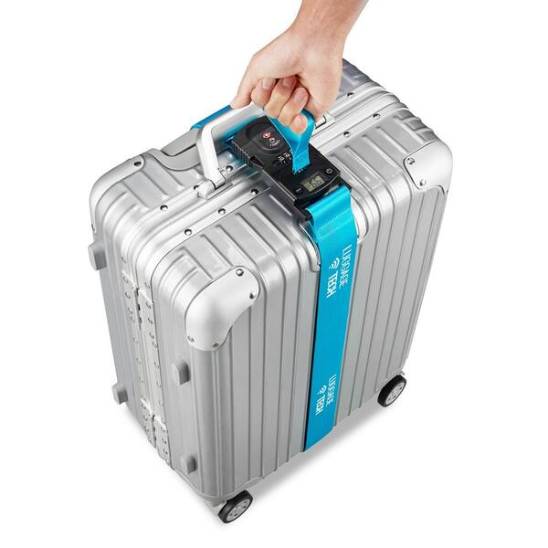Blue Digital Scale Travel Luggage Bag Straps with Approved Lock Suitcase Belt 
