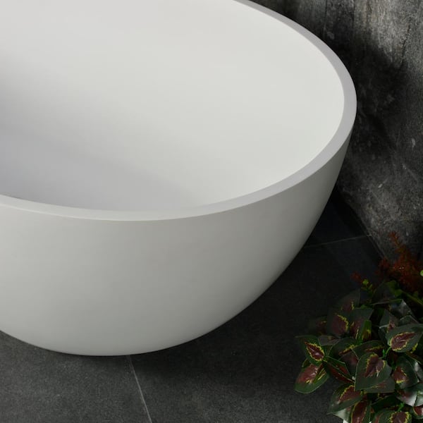 Xspracer Foyil 59 in. Stone Resin Flatbottom Solid Surface Freestanding  Double Slipper Soaking Bathtub in White with Brass Drain JH-WB926302150 -  The Home Depot