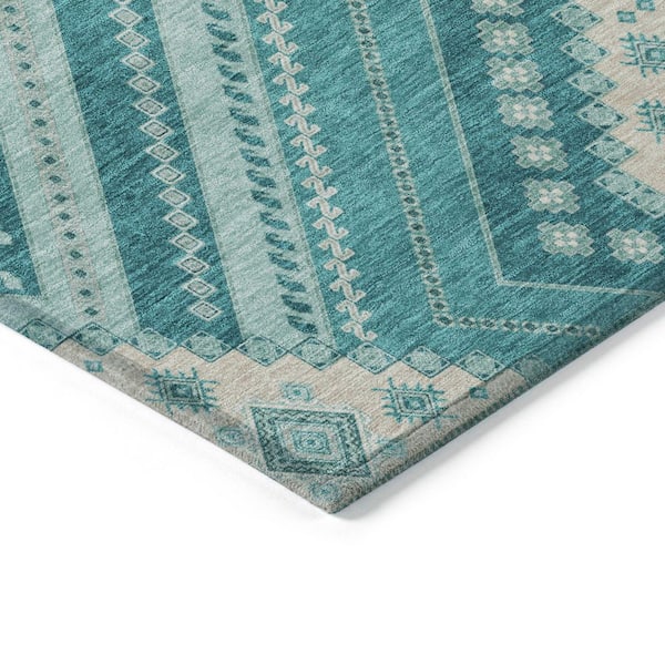 Chantille Machine Washable Indoor/Outdoor Abstract ACN1010 Teal 2 ft. 6 in. x 3 ft. 10 in. Area Rug