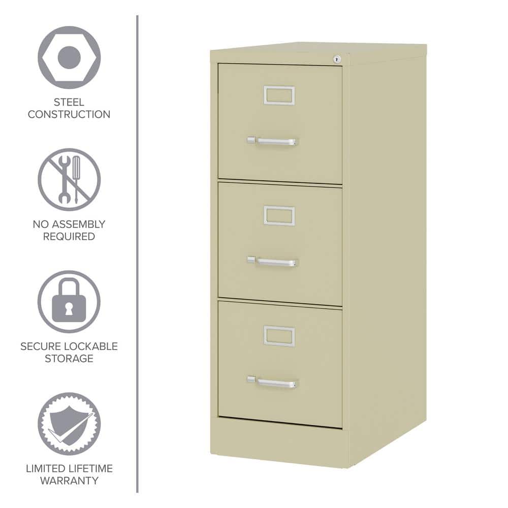 Putty 3-Drawer Lockable Vertical Mobile File Cabinet