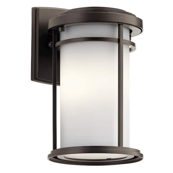 KICHLER Toman 10.25 in. 1-Light Olde Bronze Outdoor Hardwired Wall Lantern Sconce with No Bulbs Included (1-Pack)