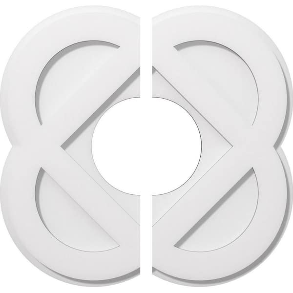 Ekena Millwork 1 in. P X 8 in. C X 20 in. OD X 7 in. ID Charlotte Architectural Grade PVC Contemporary Ceiling Medallion, Two Piece