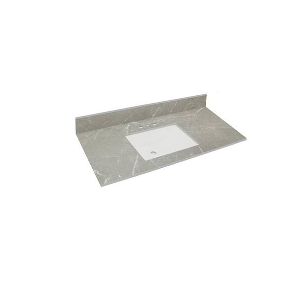 THINSCAPE 31 in. W x 22 in. Vanity Top in Soapstone Mist with Single ...