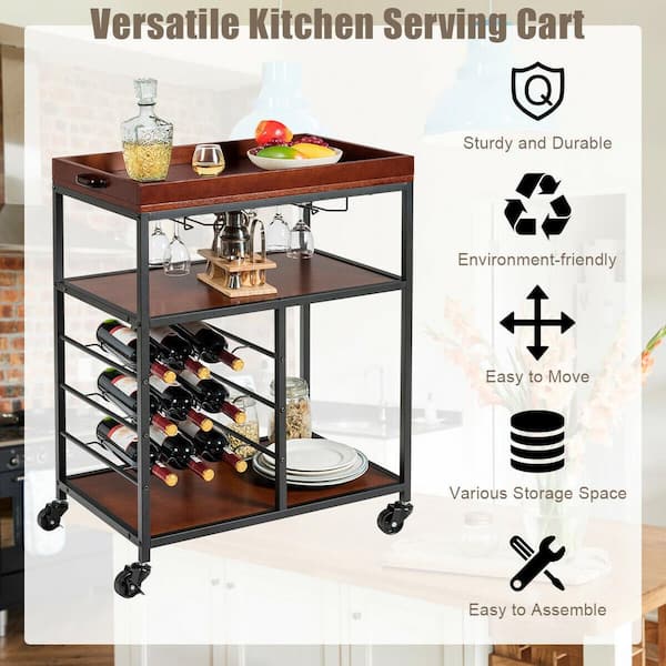DURABLE Serving Cart Durable Sturdy Multipurpose For Kitchen 