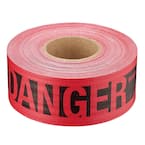 3 in. x 500 ft. Reinforced Danger Tape in Red