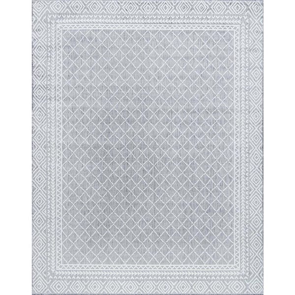 Eco Diamond Gray 8 ft. x 10 ft. Indoor/Outdoor Area Rug