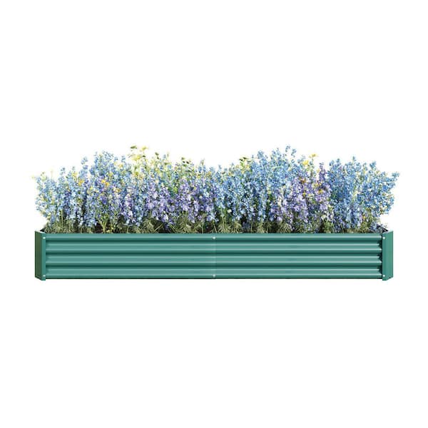 Tunearary 45.67 in. x 11.81 in. x 91.34 in. Rectangular Metal Green Raised Garden Bed for Use in The Garden